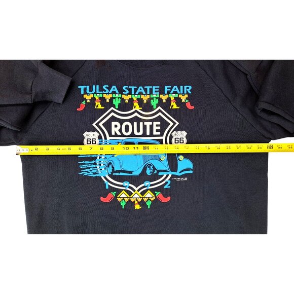Vintage Tulsa State Fair Sweatshirt Glow In Dark Route 66 XXL New Deadstock 1992 - Picture 10 of 12